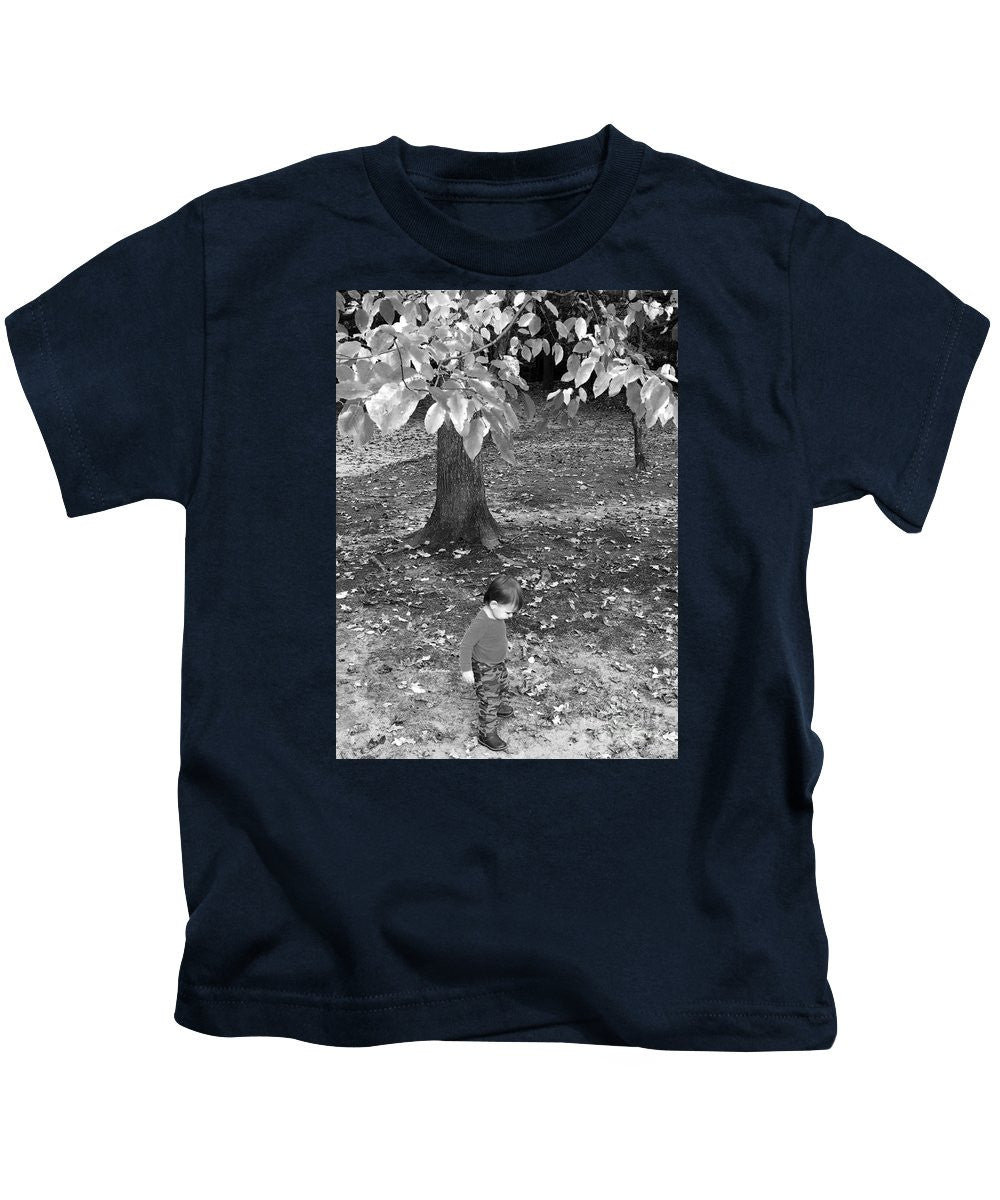 Kids T-Shirt - My First Walk In The Woods - Black And White