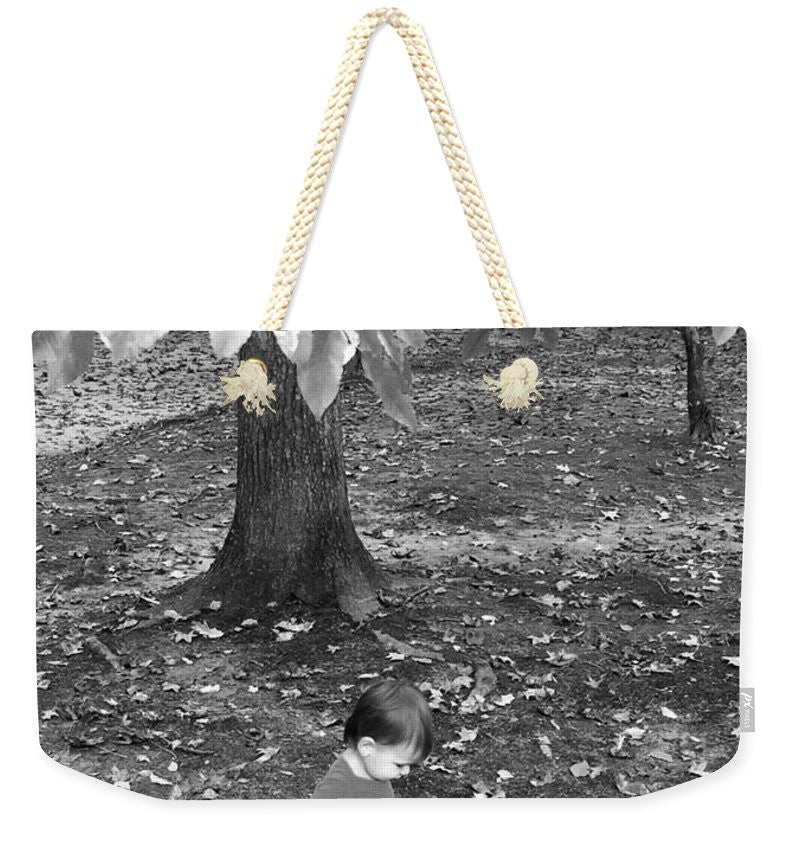 Weekender Tote Bag - My First Walk In The Woods - Black And White