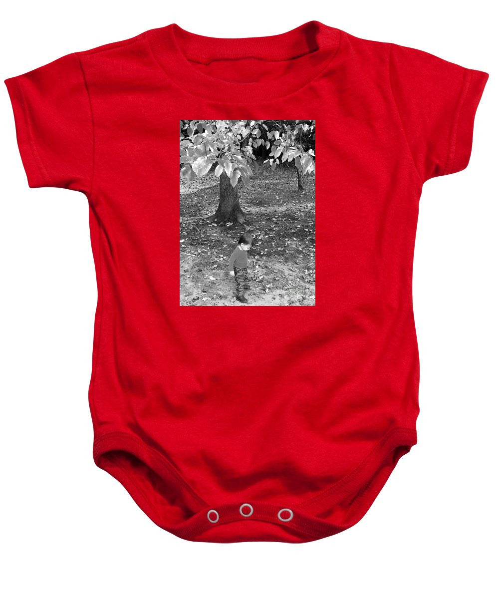 Baby Onesie - My First Walk In The Woods - Black And White