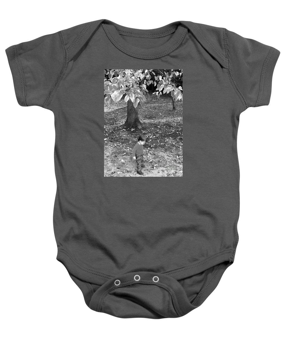 Baby Onesie - My First Walk In The Woods - Black And White