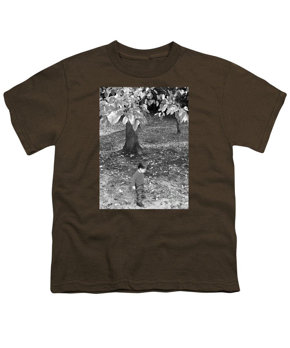 Youth T-Shirt - My First Walk In The Woods - Black And White