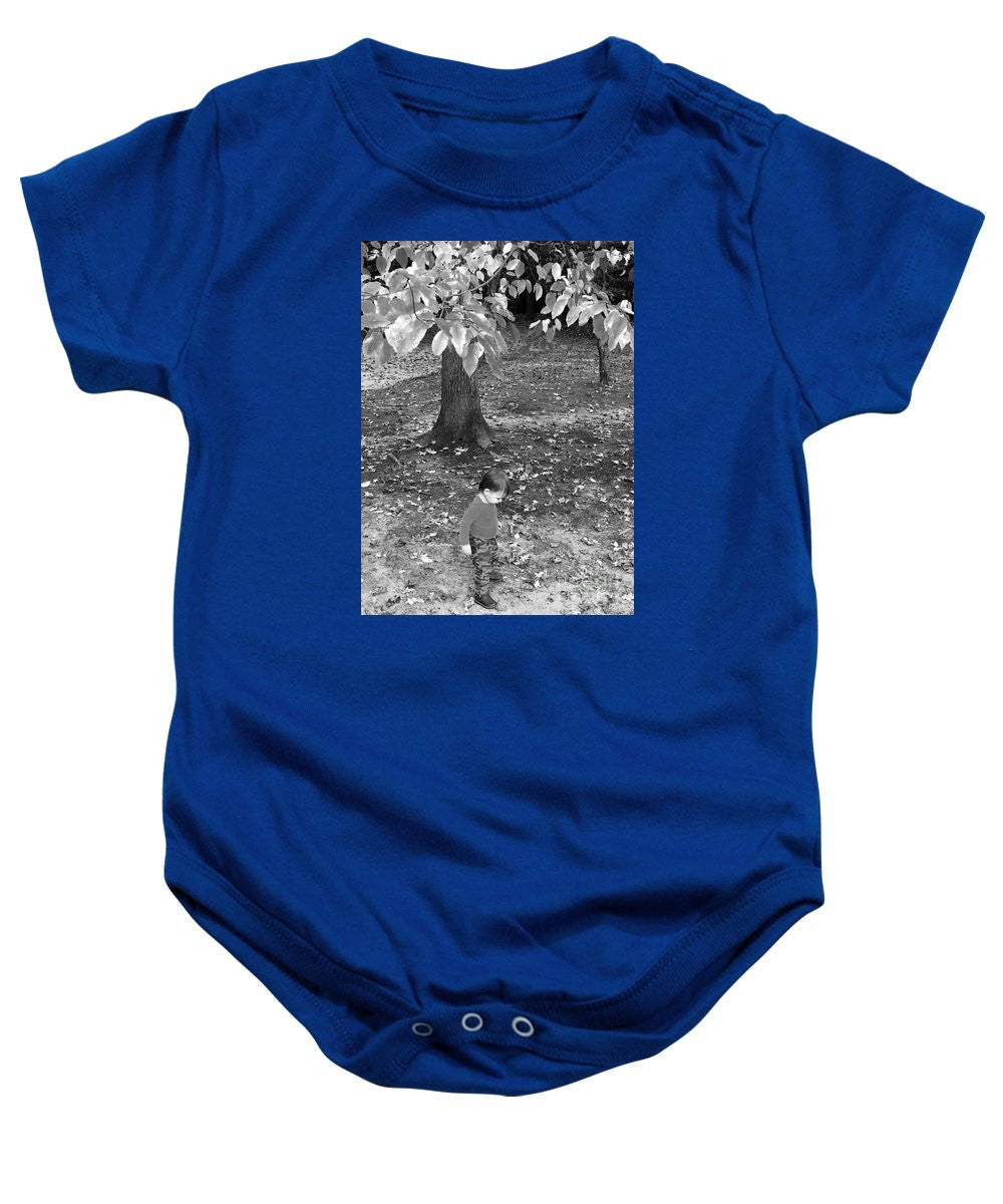 Baby Onesie - My First Walk In The Woods - Black And White