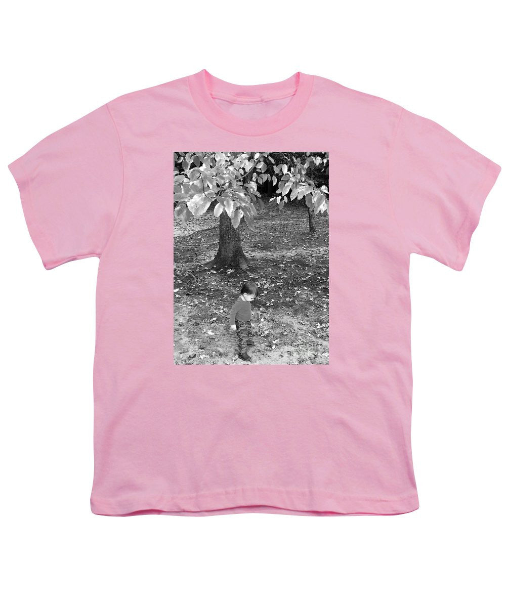 Youth T-Shirt - My First Walk In The Woods - Black And White