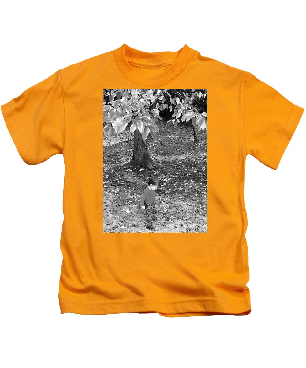 Kids T-Shirt - My First Walk In The Woods - Black And White