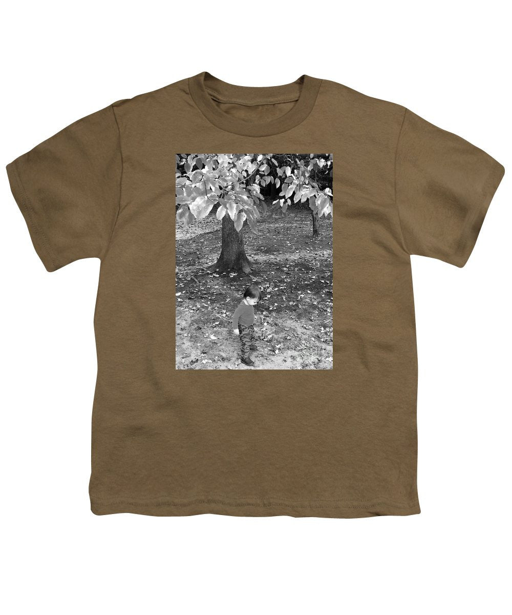 Youth T-Shirt - My First Walk In The Woods - Black And White