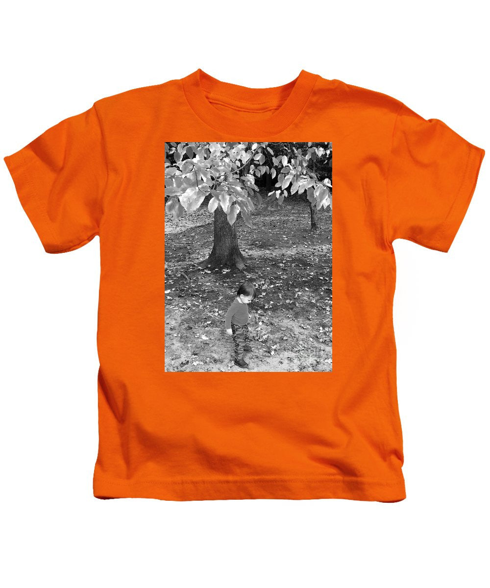 Kids T-Shirt - My First Walk In The Woods - Black And White