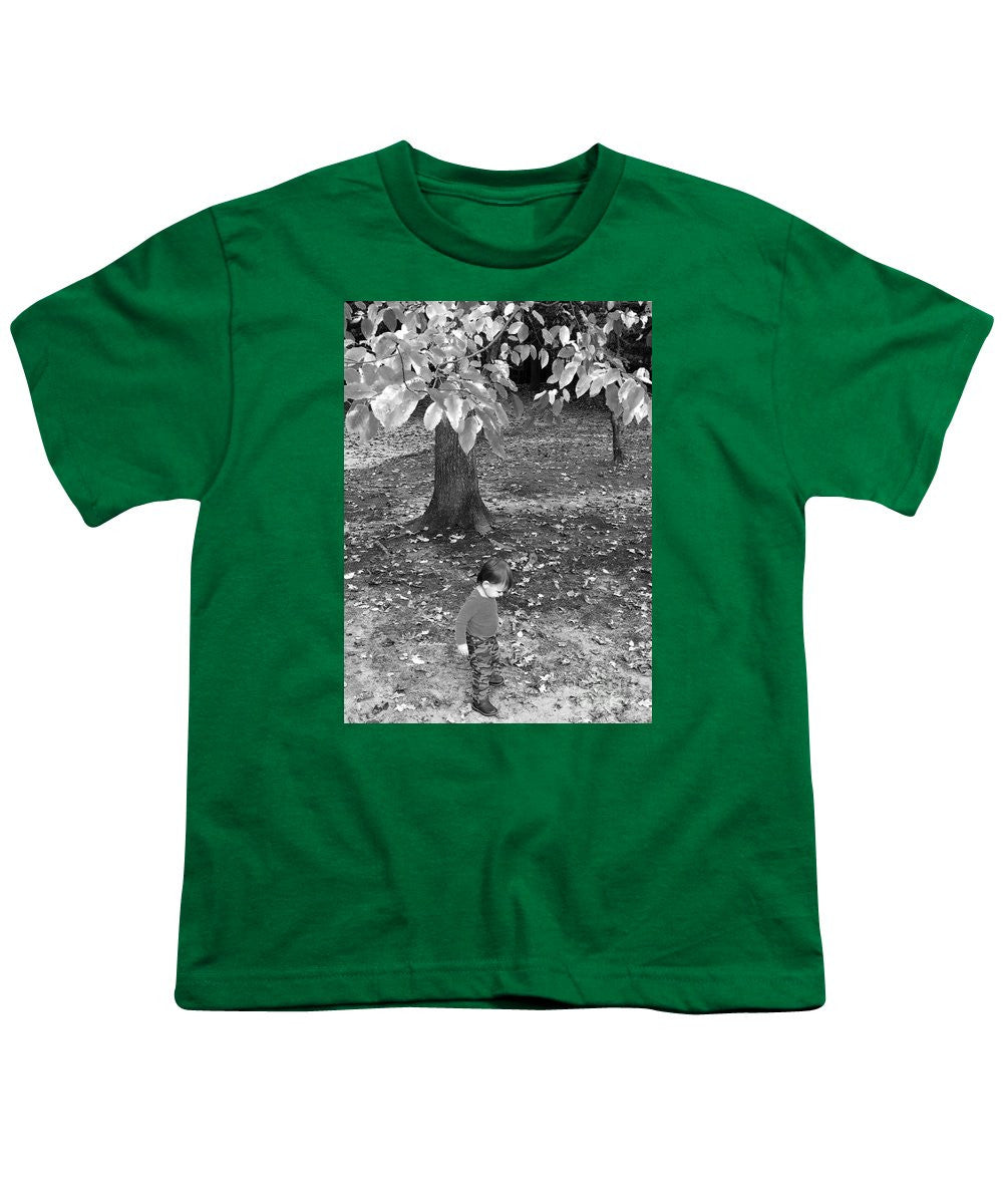 Youth T-Shirt - My First Walk In The Woods - Black And White