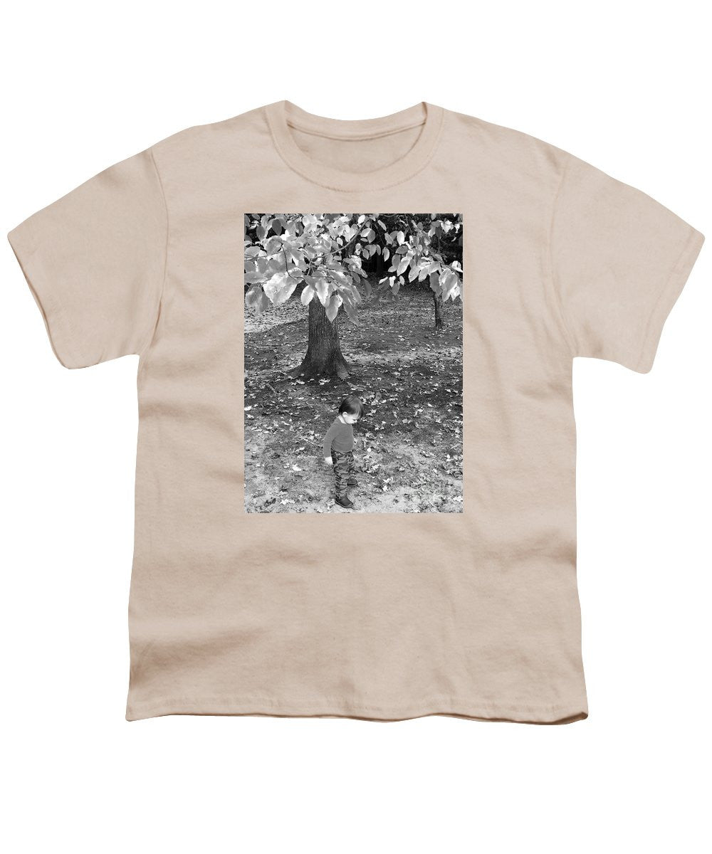 Youth T-Shirt - My First Walk In The Woods - Black And White