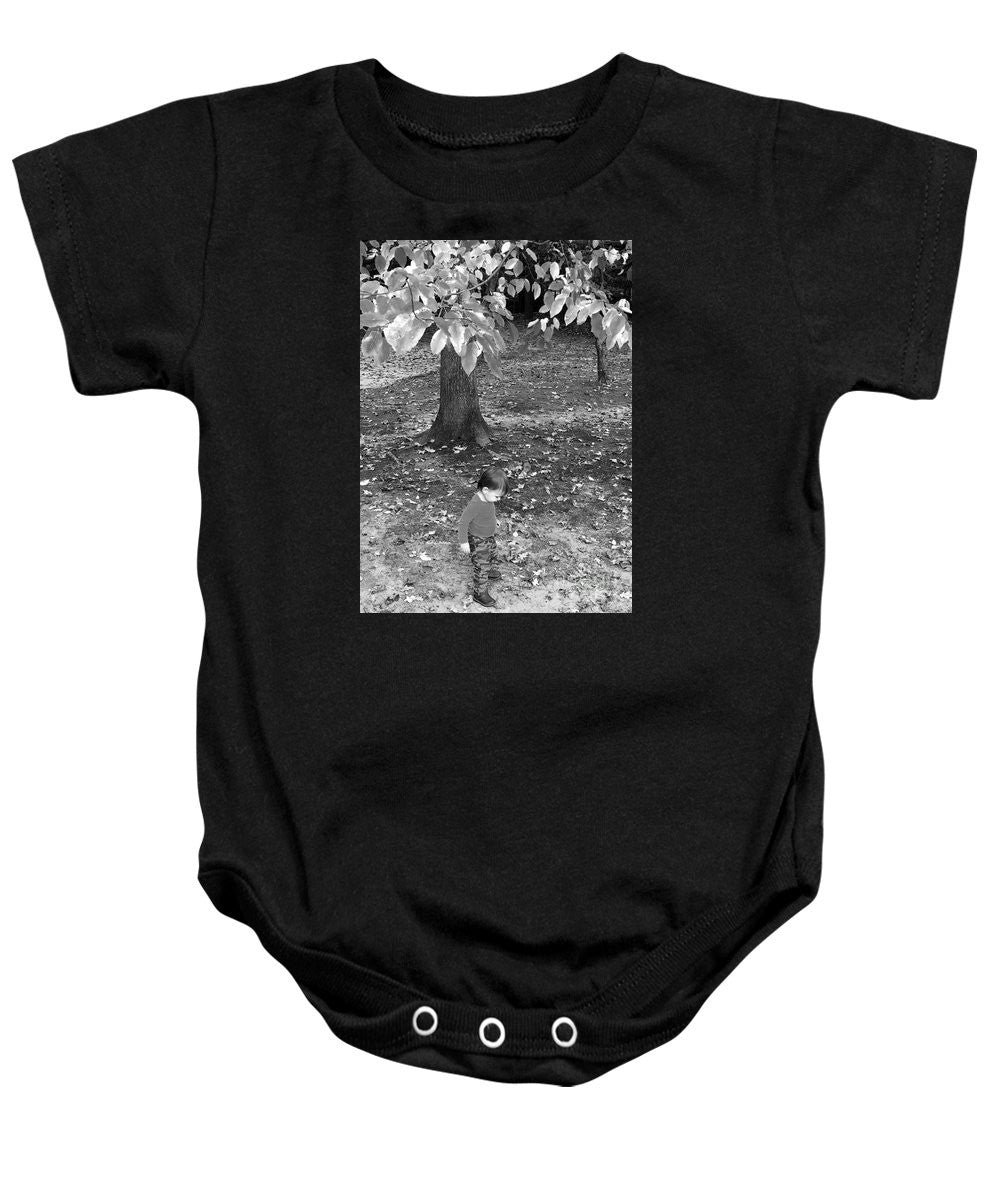 Baby Onesie - My First Walk In The Woods - Black And White