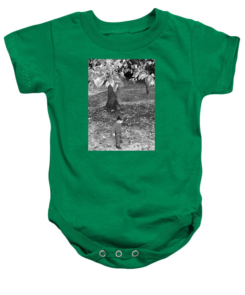 Baby Onesie - My First Walk In The Woods - Black And White