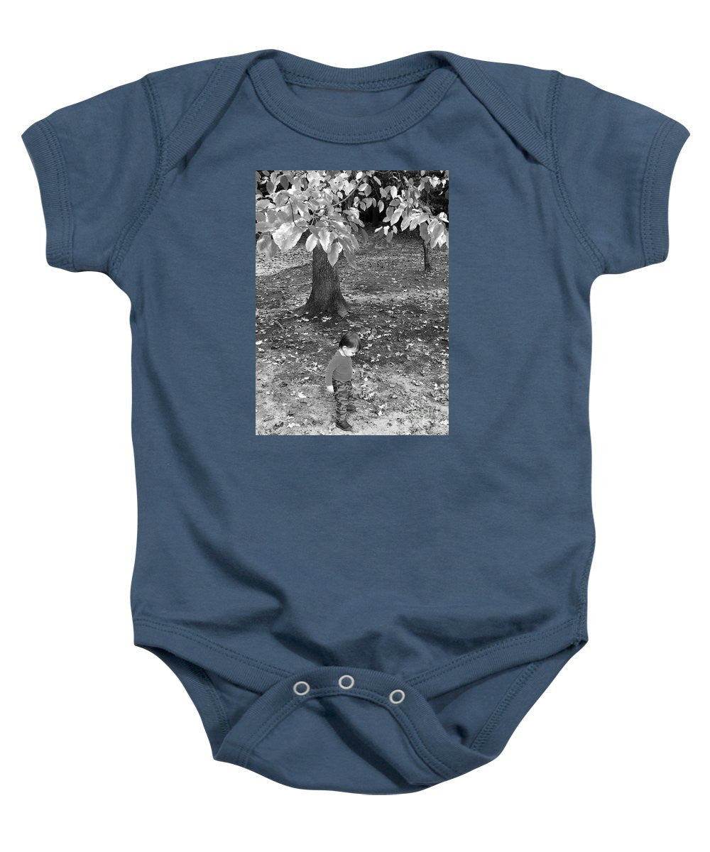 Baby Onesie - My First Walk In The Woods - Black And White