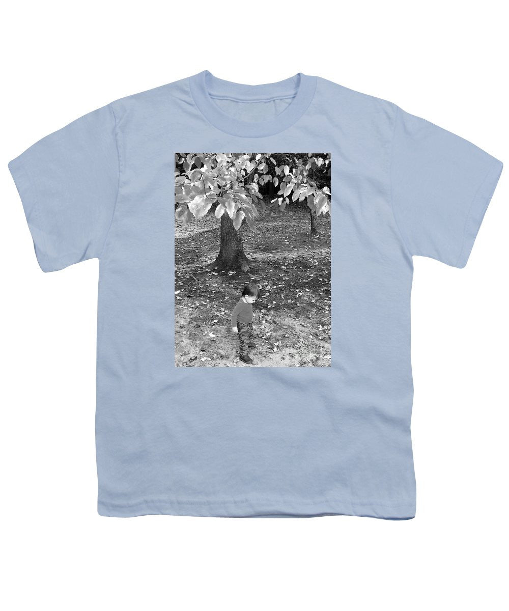 Youth T-Shirt - My First Walk In The Woods - Black And White