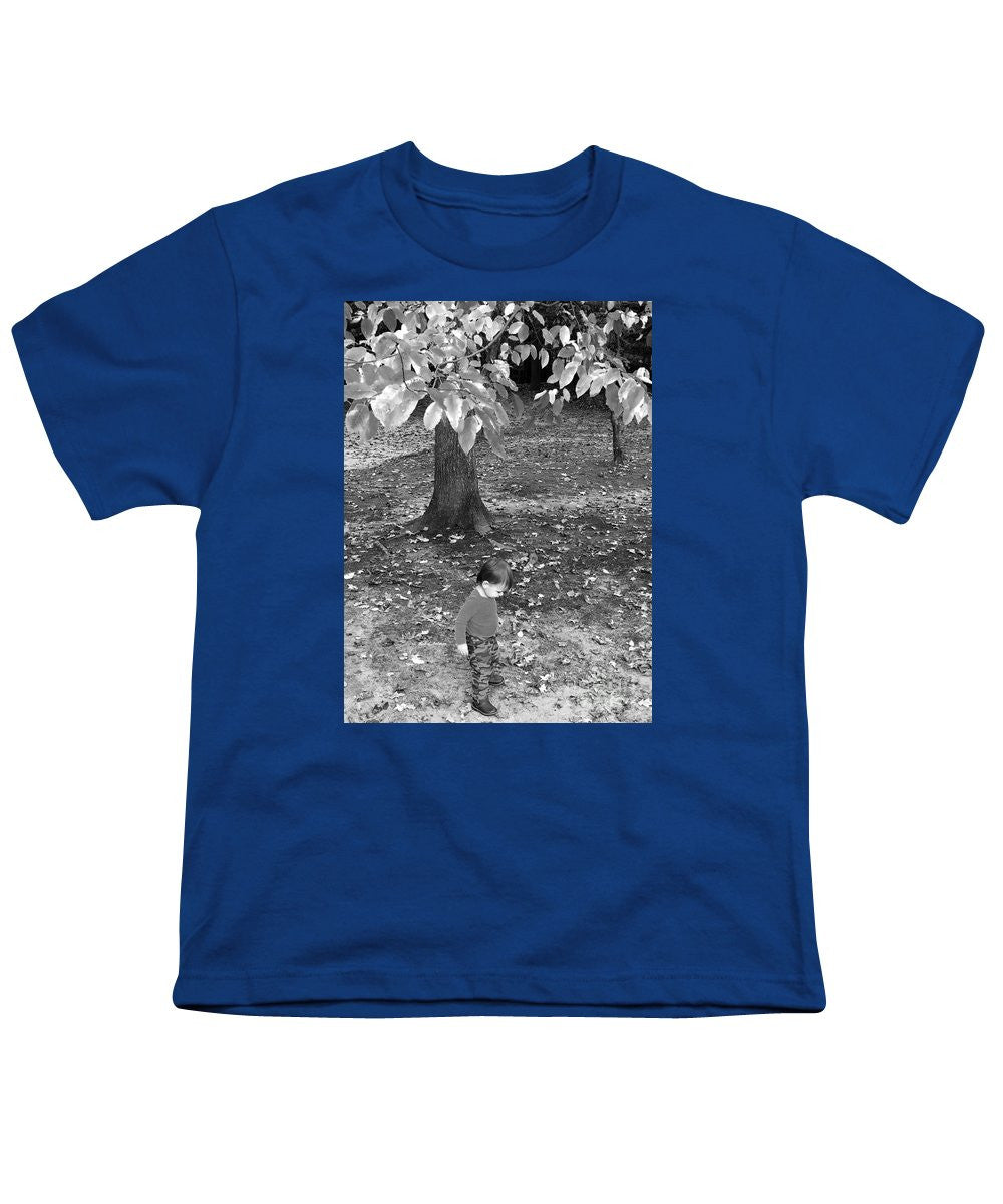 Youth T-Shirt - My First Walk In The Woods - Black And White