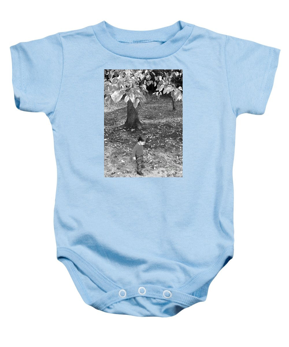 Baby Onesie - My First Walk In The Woods - Black And White