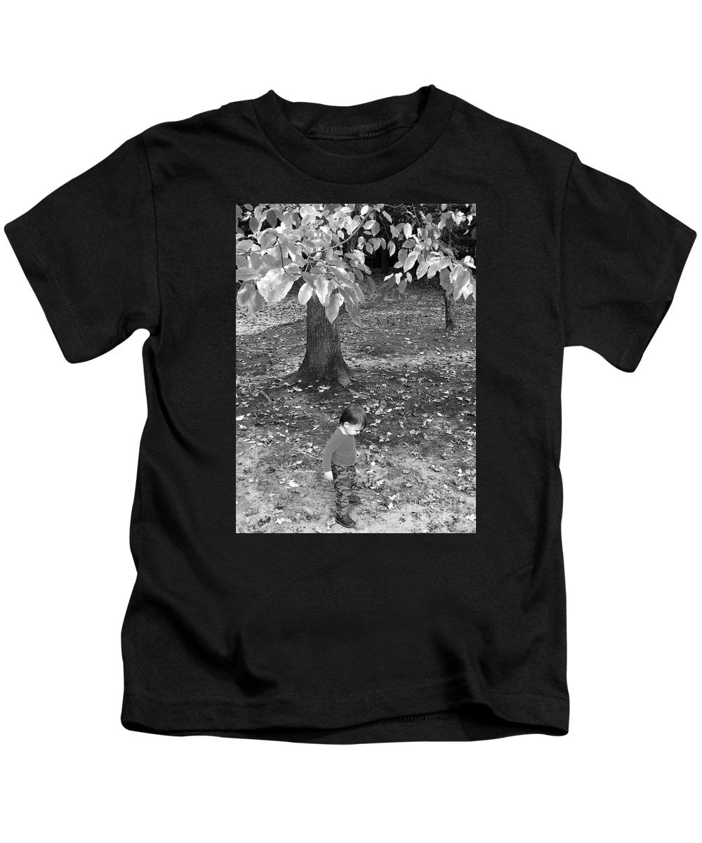 Kids T-Shirt - My First Walk In The Woods - Black And White