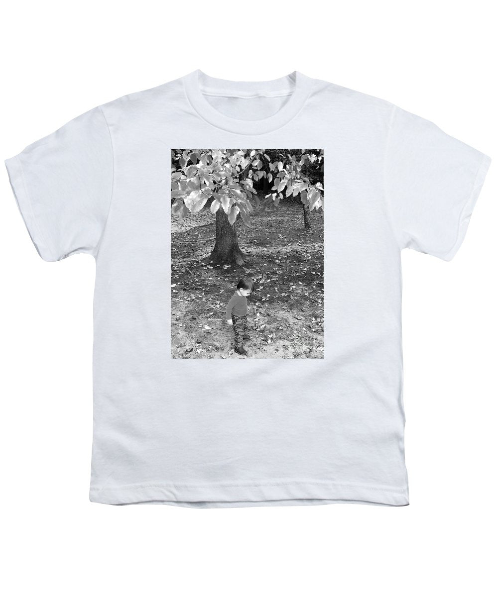 Youth T-Shirt - My First Walk In The Woods - Black And White