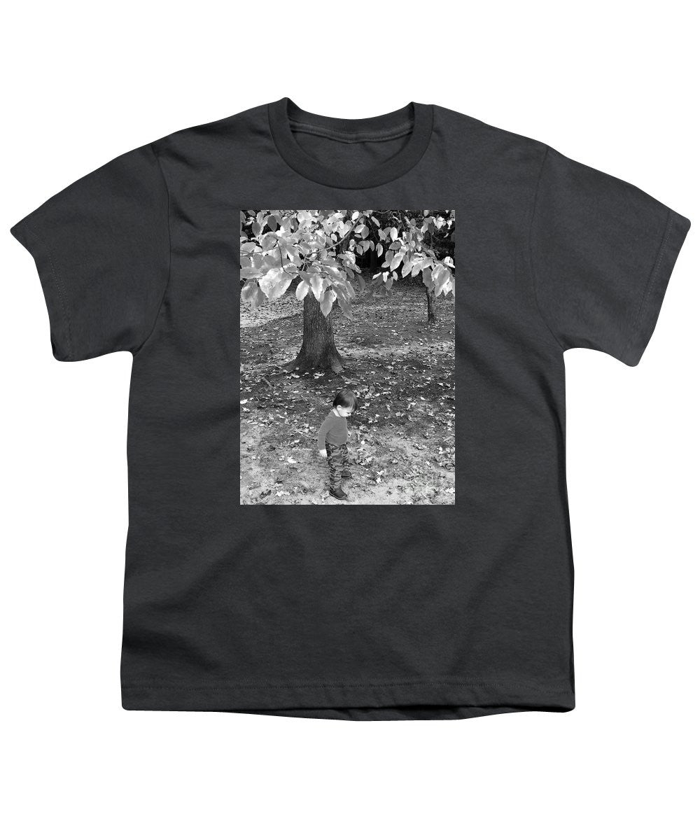 Youth T-Shirt - My First Walk In The Woods - Black And White