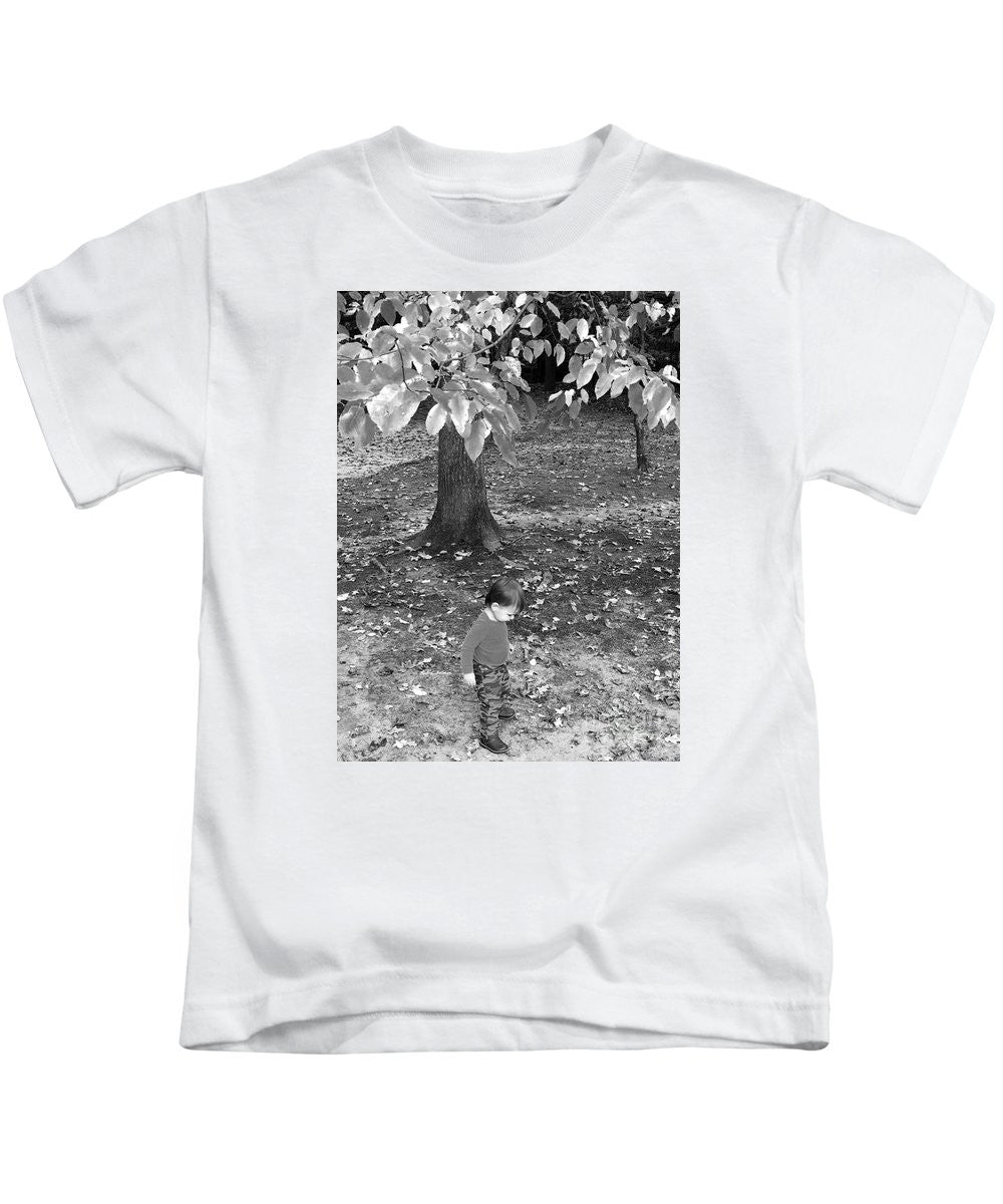 Kids T-Shirt - My First Walk In The Woods - Black And White