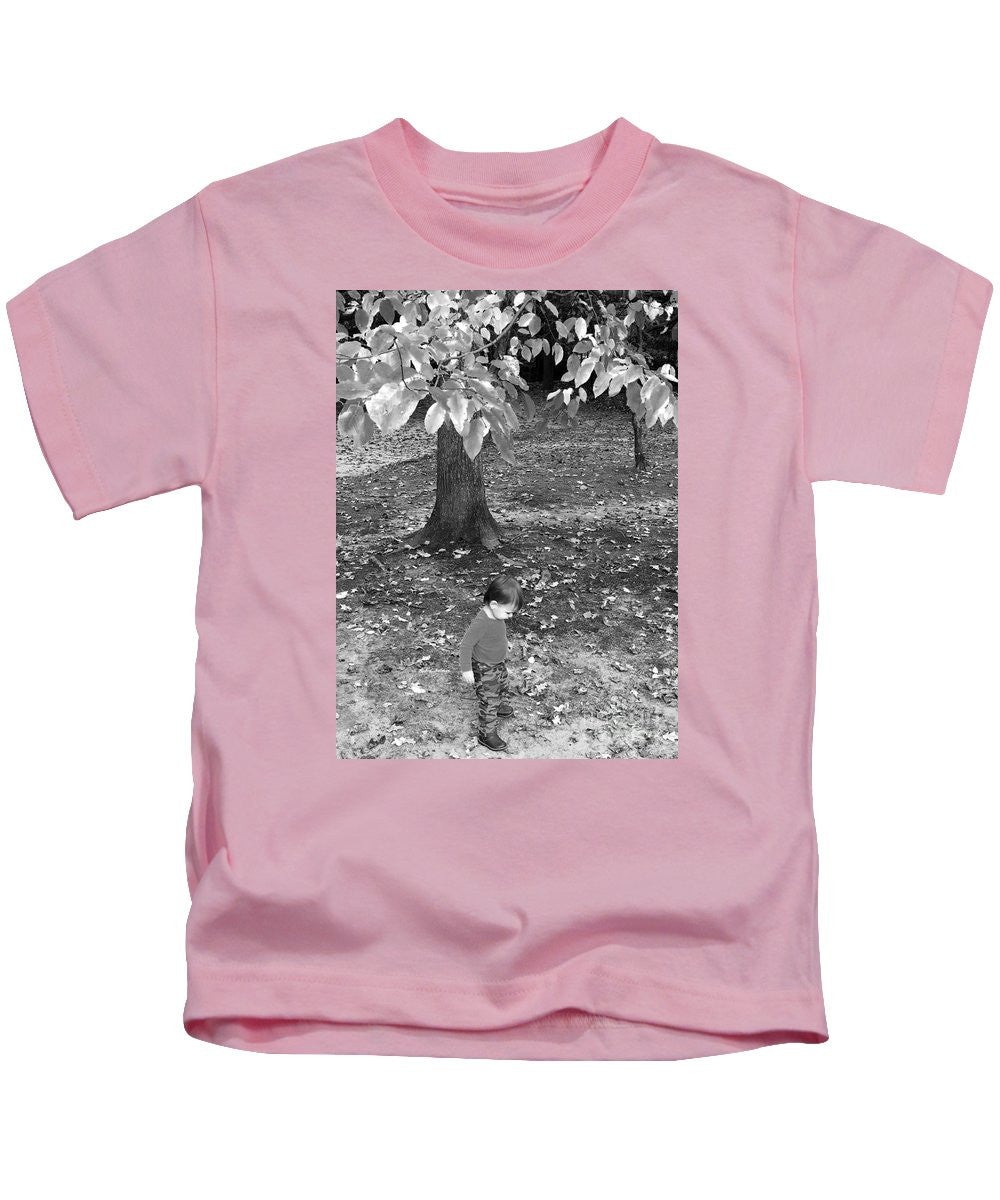 Kids T-Shirt - My First Walk In The Woods - Black And White