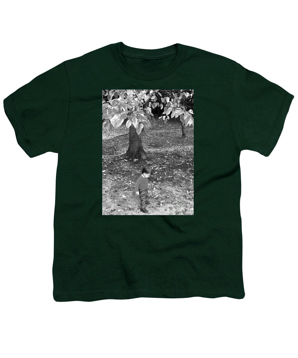 Youth T-Shirt - My First Walk In The Woods - Black And White