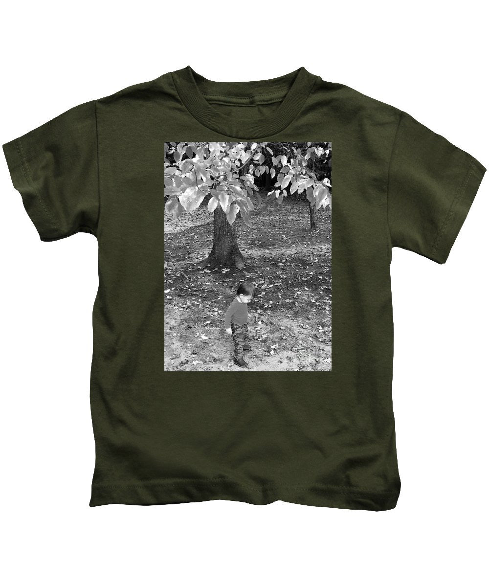 Kids T-Shirt - My First Walk In The Woods - Black And White