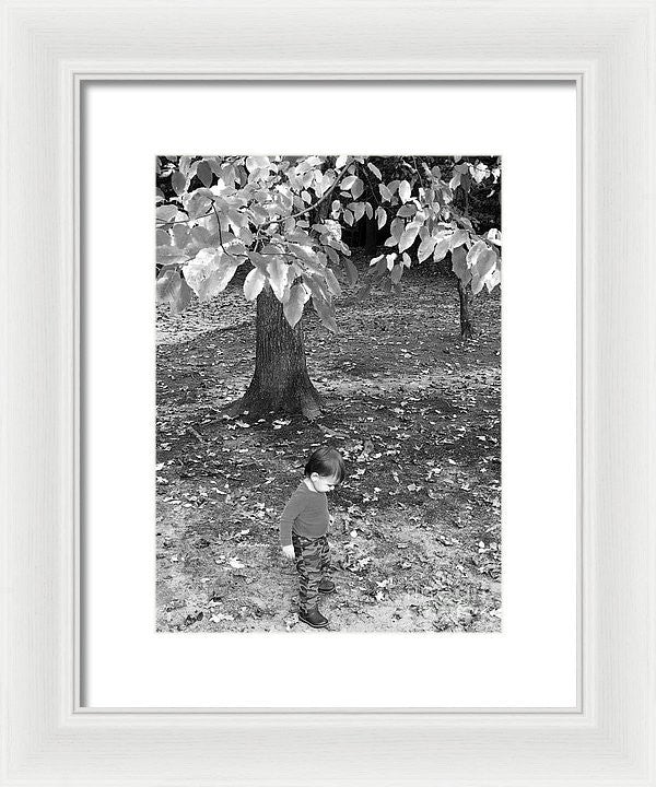 Framed Print - My First Walk In The Woods - Black And White