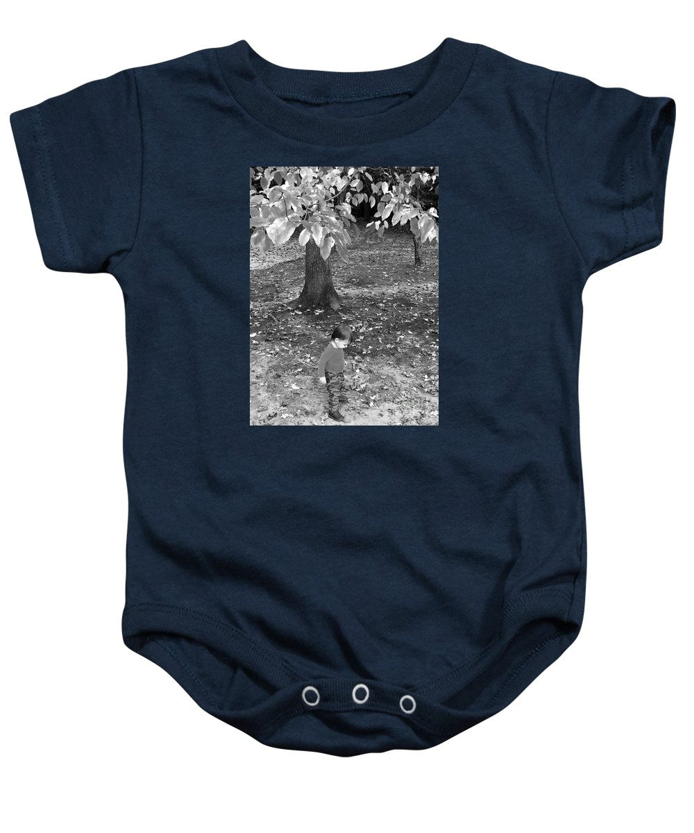 Baby Onesie - My First Walk In The Woods - Black And White