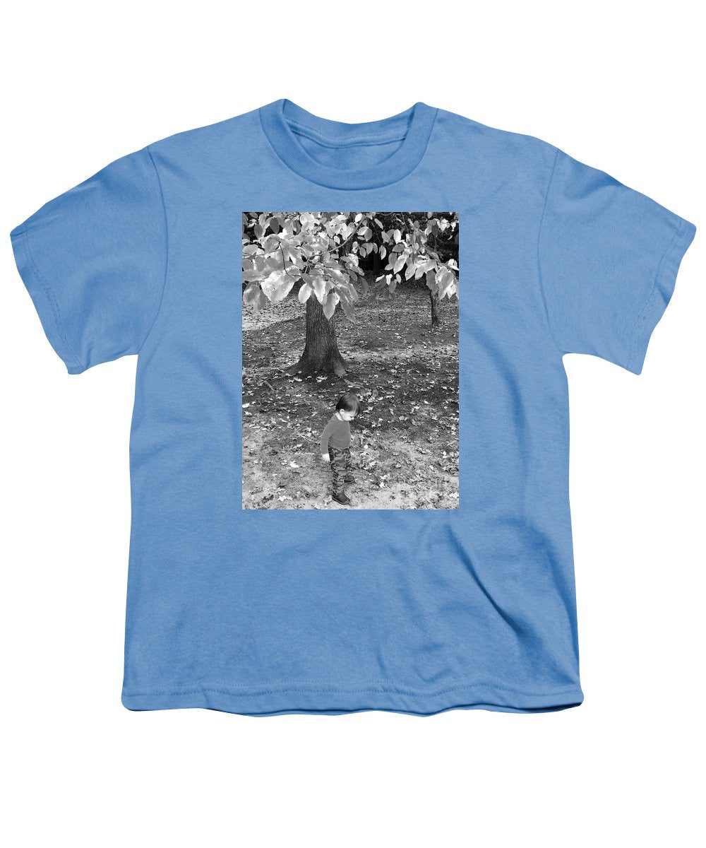 Youth T-Shirt - My First Walk In The Woods - Black And White