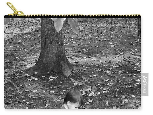 Carry-All Pouch - My First Walk In The Woods - Black And White