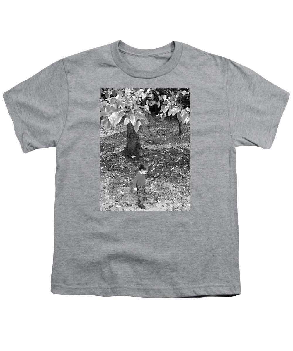 Youth T-Shirt - My First Walk In The Woods - Black And White