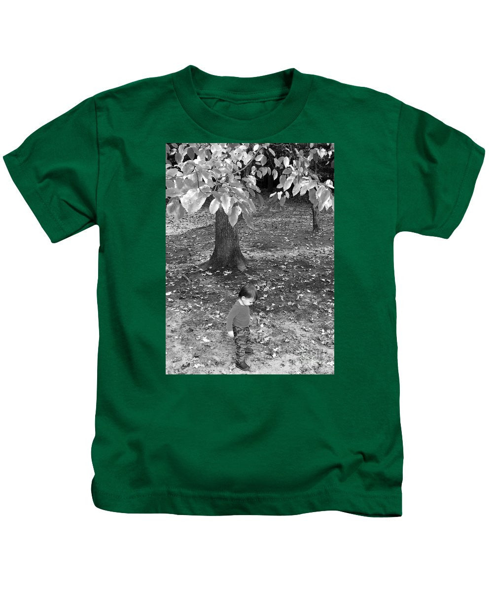 Kids T-Shirt - My First Walk In The Woods - Black And White