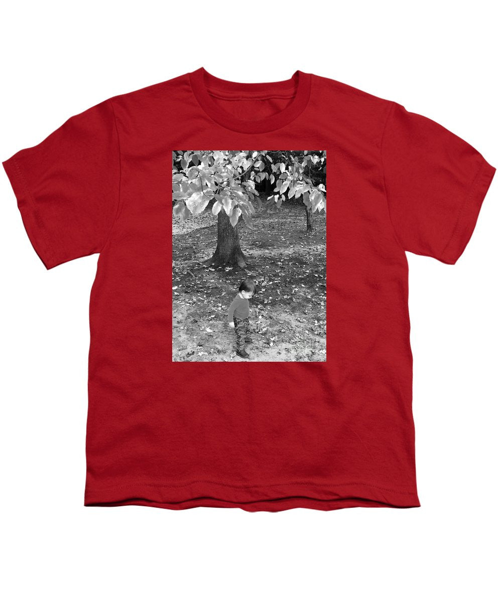 Youth T-Shirt - My First Walk In The Woods - Black And White