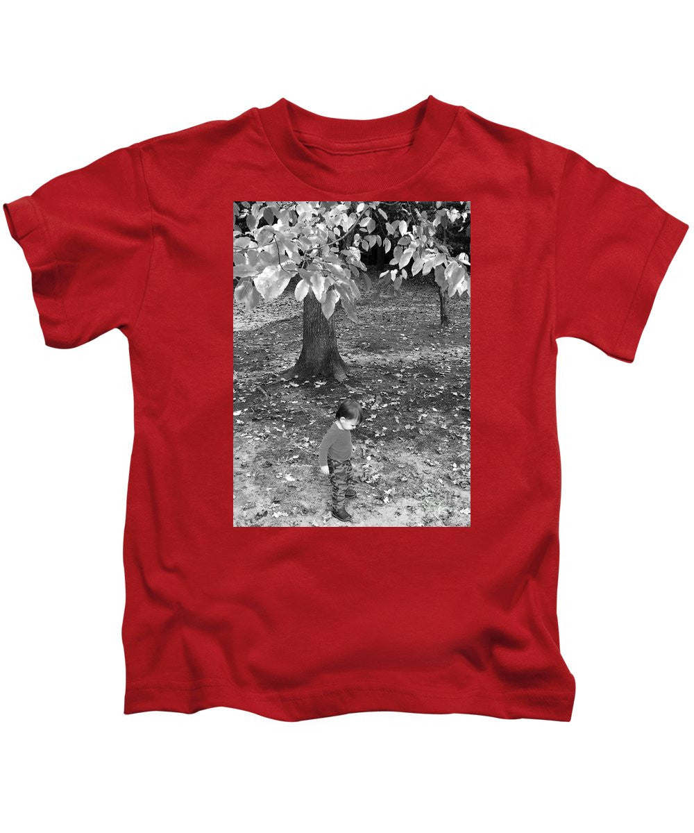 Kids T-Shirt - My First Walk In The Woods - Black And White