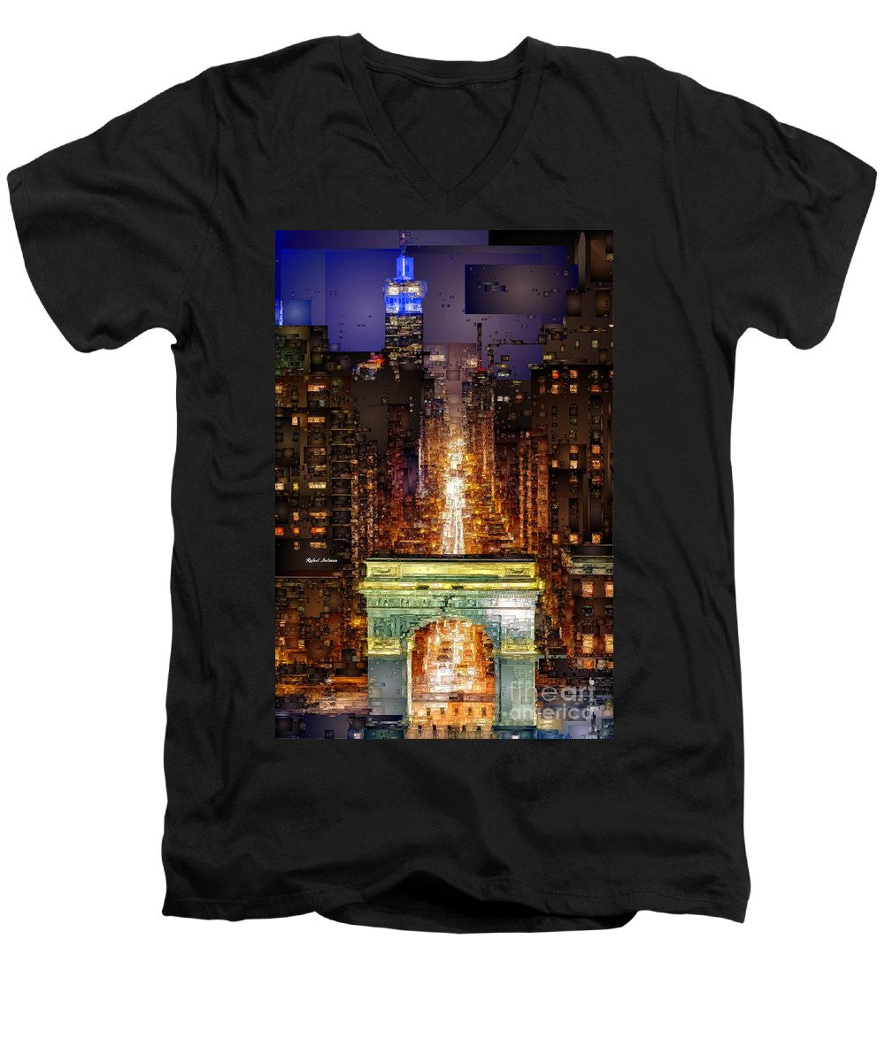 Men's V-Neck T-Shirt - New York City Washington Square