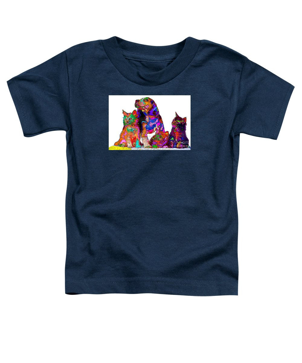 T-shirt pour tout-petits – Une grande famille heureuse. Série Animaux de compagnie