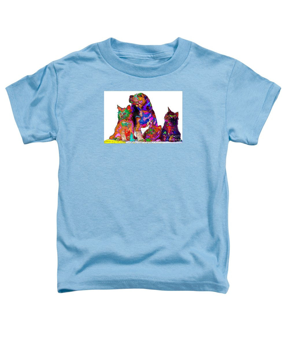 T-shirt pour tout-petits – Une grande famille heureuse. Série Animaux de compagnie