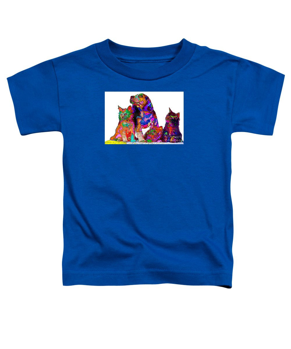 T-shirt pour tout-petits – Une grande famille heureuse. Série Animaux de compagnie