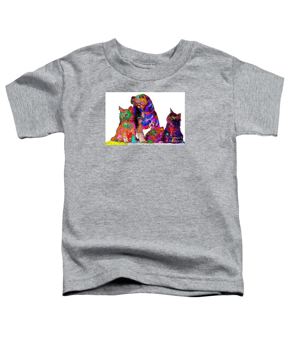 T-shirt pour tout-petits – Une grande famille heureuse. Série Animaux de compagnie