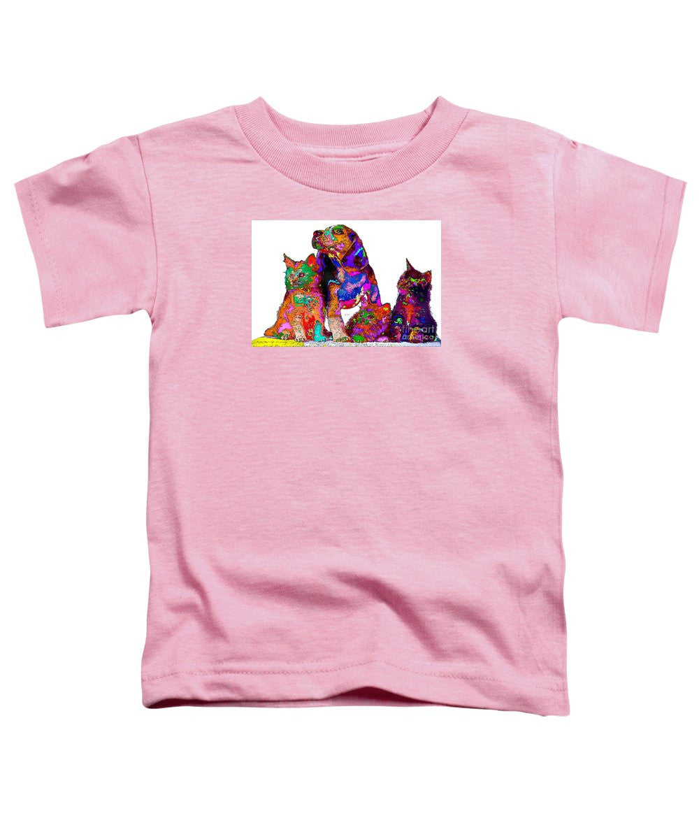 T-shirt pour tout-petits – Une grande famille heureuse. Série Animaux de compagnie