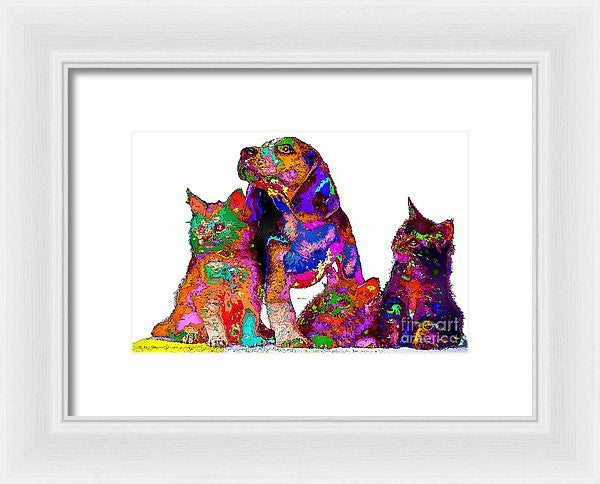 Framed Print - One Big Happy Family. Pet Series