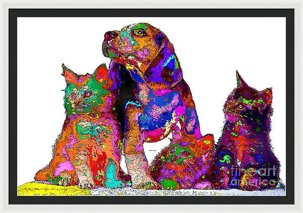 Framed Print - One Big Happy Family. Pet Series