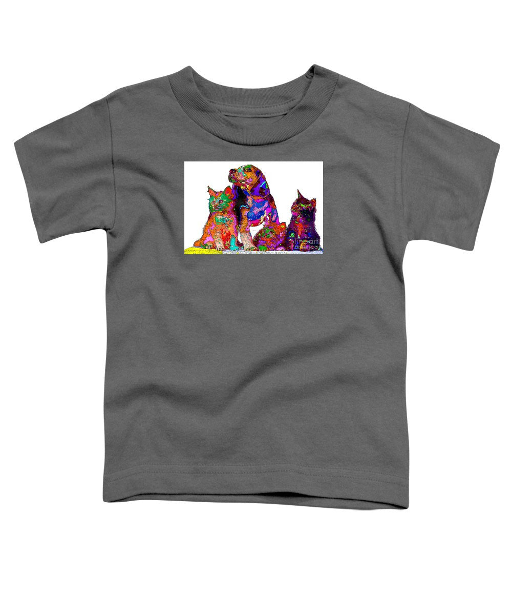 T-shirt pour tout-petits – Une grande famille heureuse. Série Animaux de compagnie