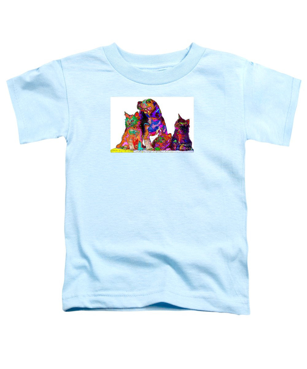 T-shirt pour tout-petits – Une grande famille heureuse. Série Animaux de compagnie