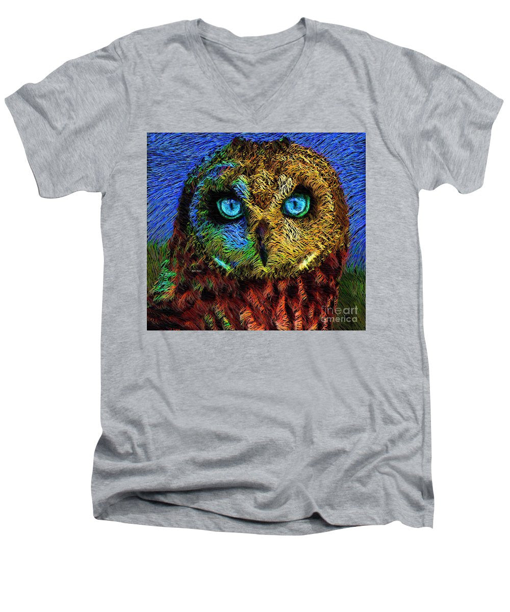 Men's V-Neck T-Shirt - Owl