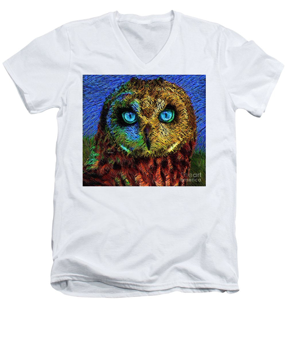 Men's V-Neck T-Shirt - Owl