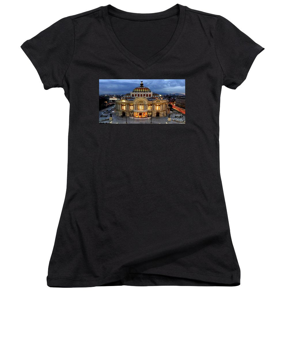 Women's V-Neck T-Shirt (Junior Cut) - Palacio De Bellas Artes Mexico