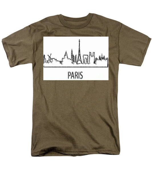 T-shirt pour homme (coupe standard) - Croquis de silhouette de Paris