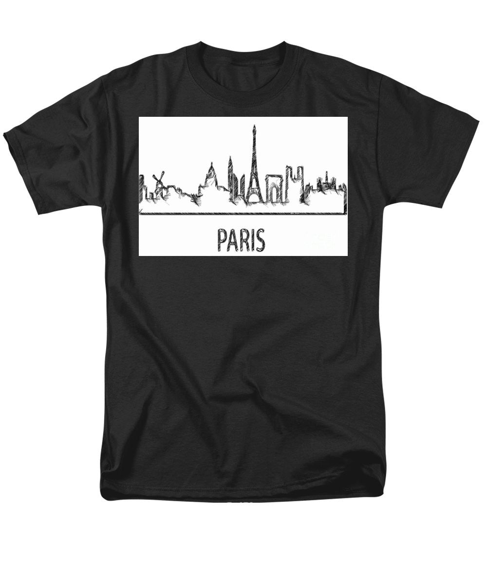 T-shirt pour homme (coupe standard) - Croquis de silhouette de Paris