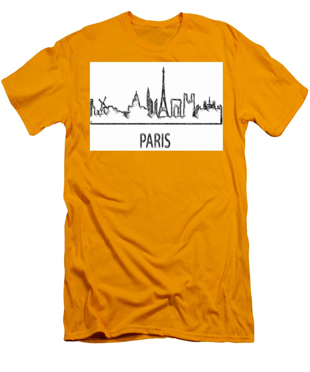 T-shirt homme (coupe ajustée) - Croquis de silhouette de Paris