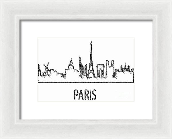 Framed Print - Paris Silouhette Sketch